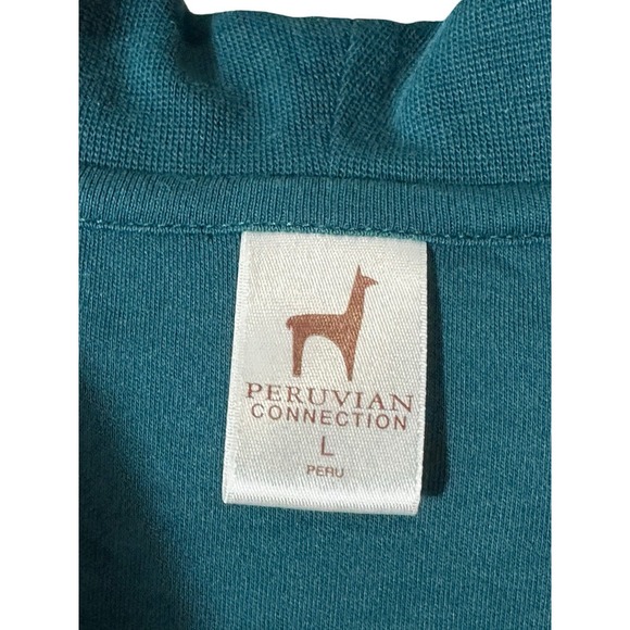 Peruvian Connection 100% Pima Cotton Large Shirt Skirt Set Women's Blue #R13-5 - Picture 5 of 15